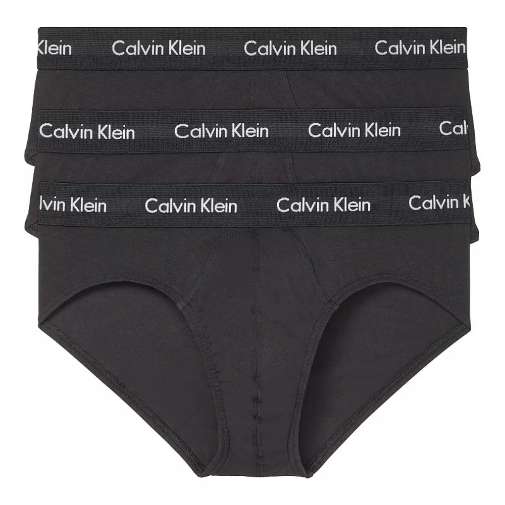 Calvin Klein Black 3-PK Cotton Stretch Low-Rise Hip Briefs XXL NWT